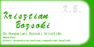 krisztian bozsoki business card